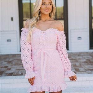 These Three Boutique Baby Pink Eyelet Dress